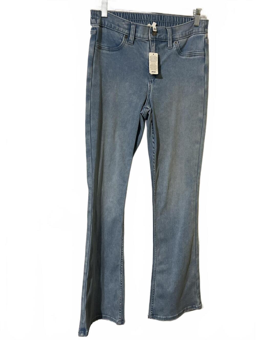 Aerie Light Wash Bootcut Jeans with Elastic Waistband S